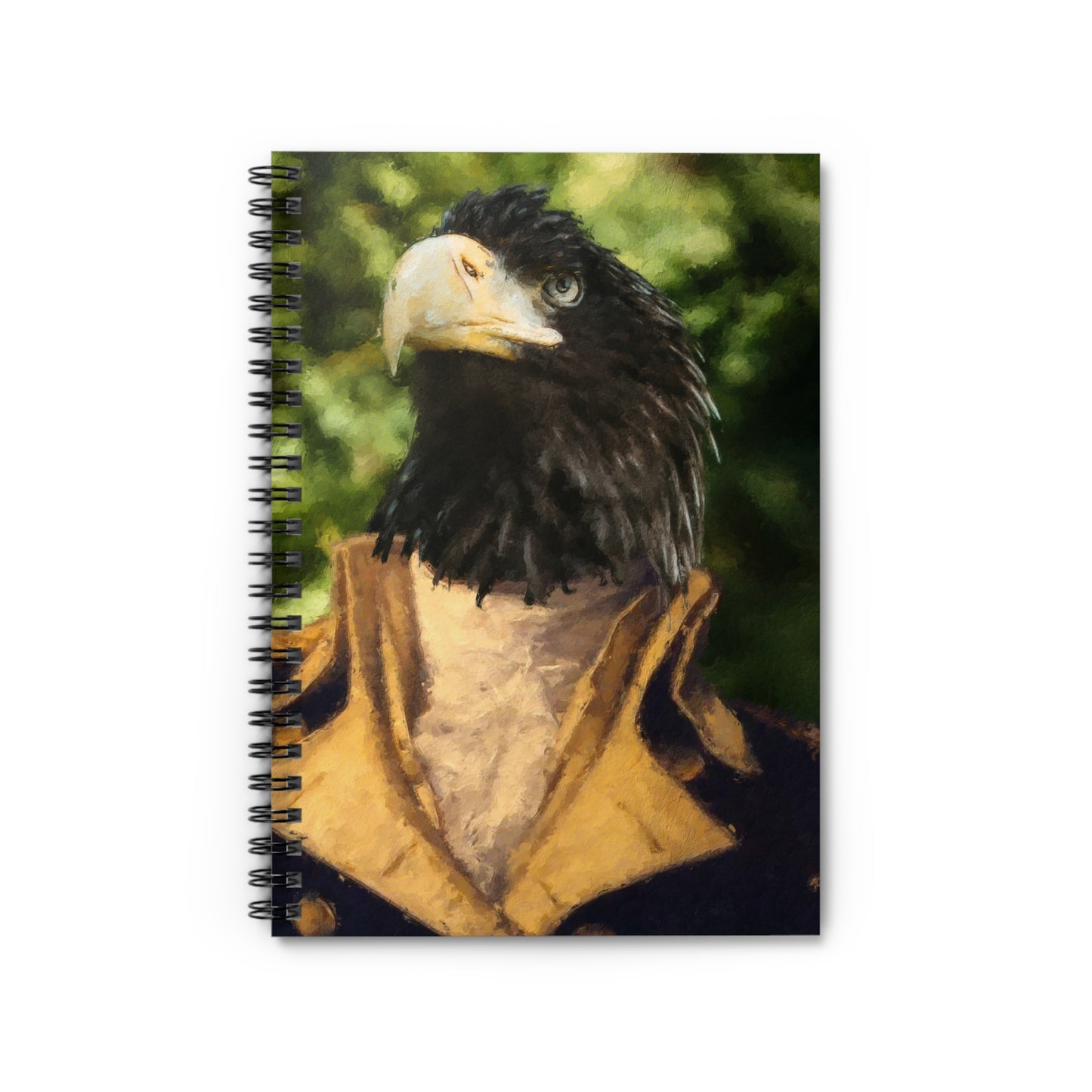 Eagle in Regency Coat Spiral Notebook — Ruled Journal for Nature Lovers & Historical Style