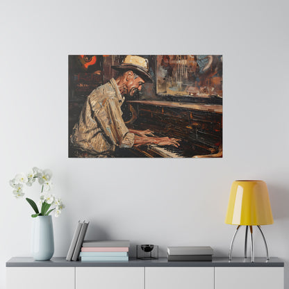 Matte Canvas, Stretched, 0.75" - Honky Tonk Piano Player