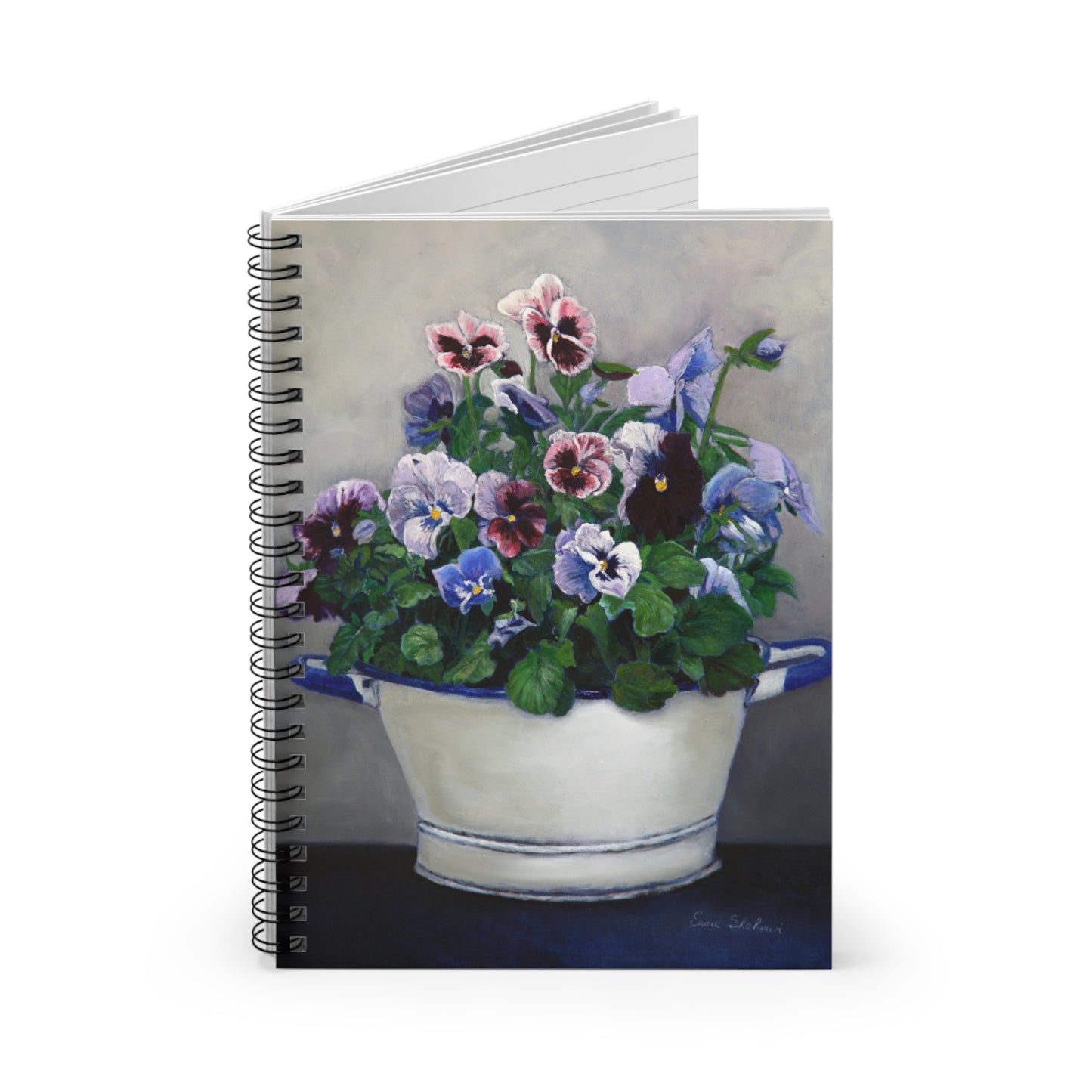 Pansy Bouquet Spiral Notebook — Floral Ruled Journal for Gardeners & Gift Giving