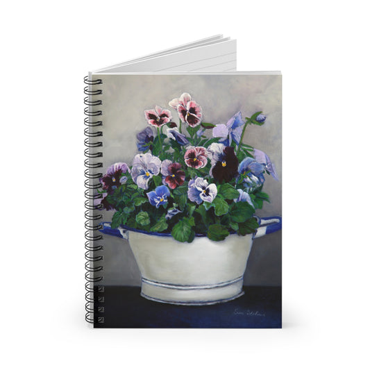 Pansy Bouquet Spiral Notebook — Floral Ruled Journal for Gardeners & Gift Giving