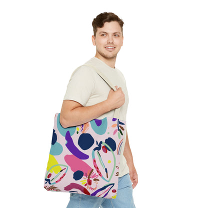 Colorful Circles Canvas Tote Bag - Heavy Duty Fine Art Shoulder Bag