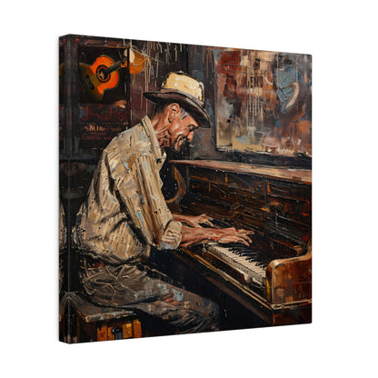 Matte Canvas, Stretched, 0.75" - Honky Tonk Piano Player