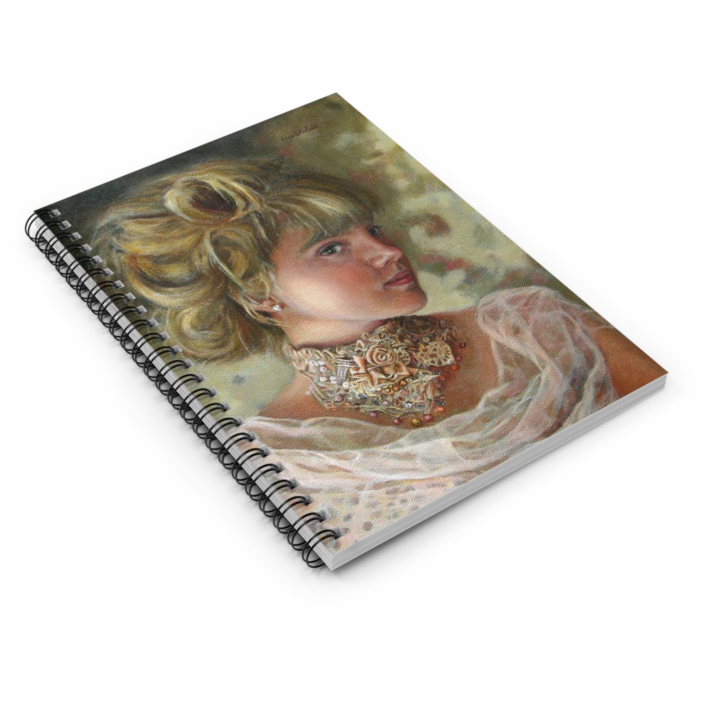 Vintage Portrait Spiral Notebook — Elegant Victorian Lady Art Ruled Journal