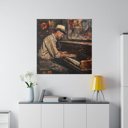 Matte Canvas, Stretched, 0.75" - Honky Tonk Piano Player