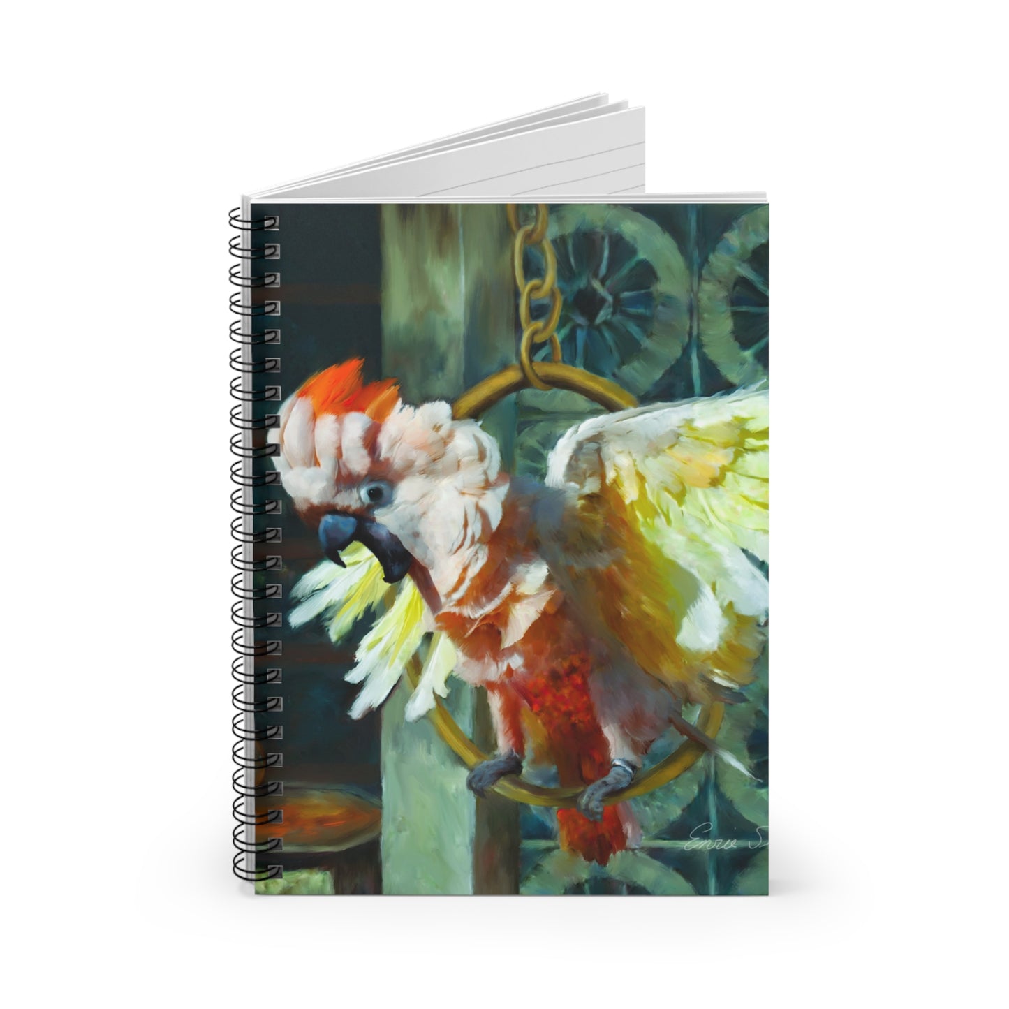 Cockatoo Art Spiral Notebook — Colorful Parrot Journal (Ruled)