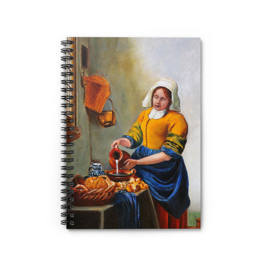 Notebook — Classic Vermeer-Style ‘Milkmaid’ Art Spiral Journal (Ruled)