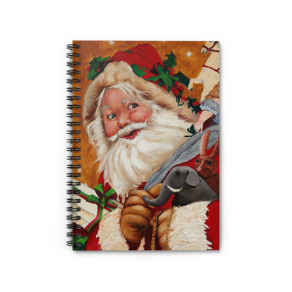 Santa Claus Christmas Spiral Notebook — Festive Holiday Journal (Ruled)