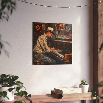 Matte Vertical Posters - Honky Tonk Piano Player