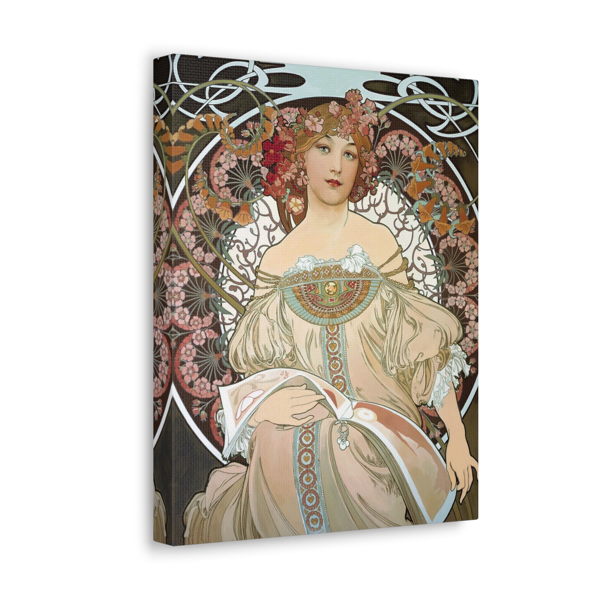 Day Dream After Alphonso Mucha Canvas Gallery Wraps Canvas side