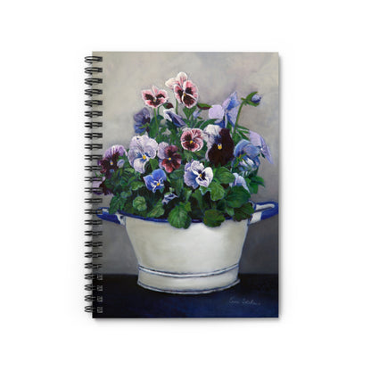 Pansy Bouquet Spiral Notebook — Floral Ruled Journal for Notes & Gifts