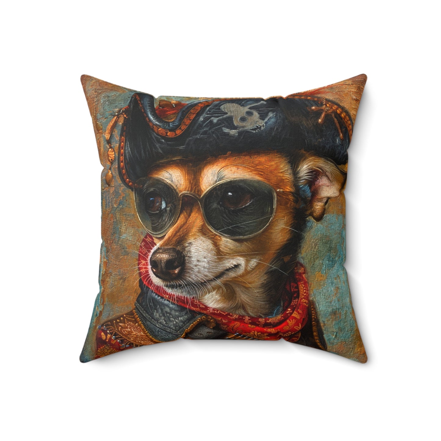 Spun Polyester Square Pillow - Rat Cha Buccaneer