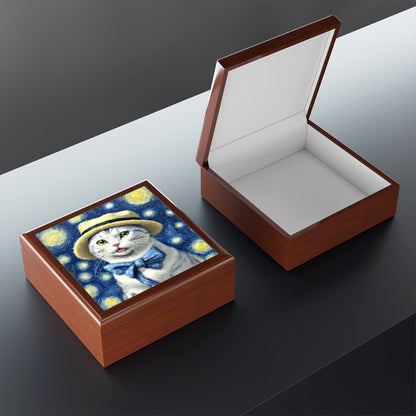 Starry Eye Cat Jewelry Box open box