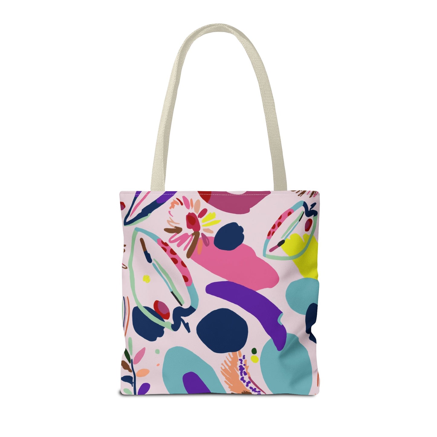 Colorful Circles Canvas Tote Bag - Heavy Duty Fine Art Shoulder Bag