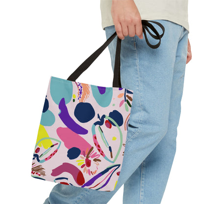 Colorful Circles Canvas Tote Bag - Heavy Duty Fine Art Shoulder Bag
