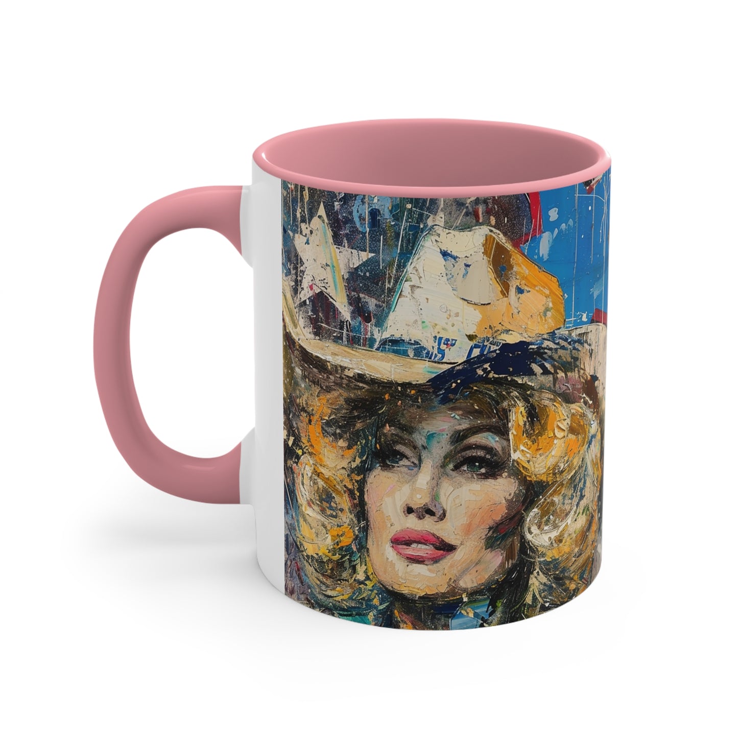 Accent Coffee Mug, 11oz - Country Queen pink side