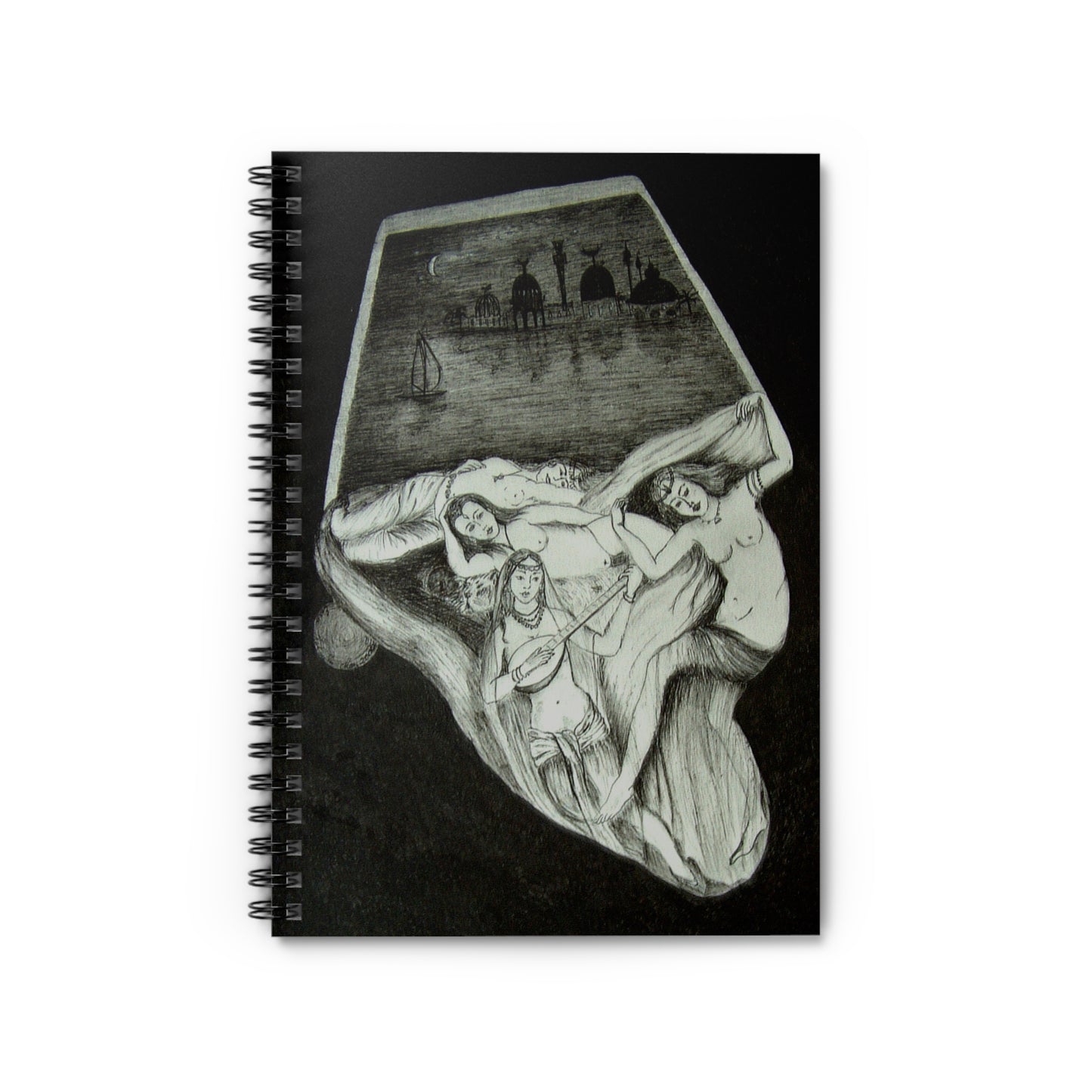 Sketchbook Notebook — Mythic Figures Illustration Spiral Ruled Notebook