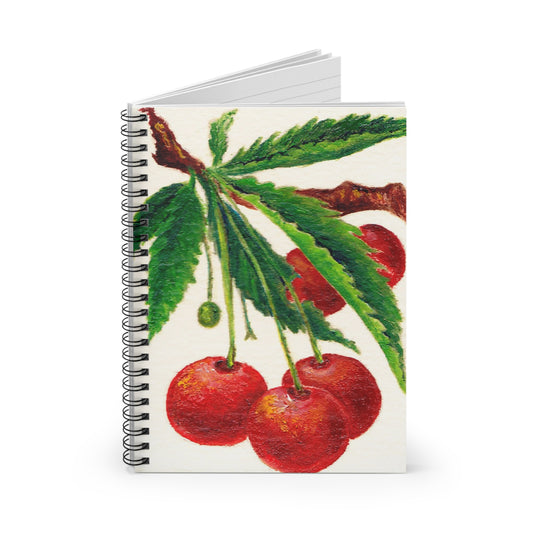 Cherry Botanical Spiral Notebook — Ruled Journal for Notes & Sketches
