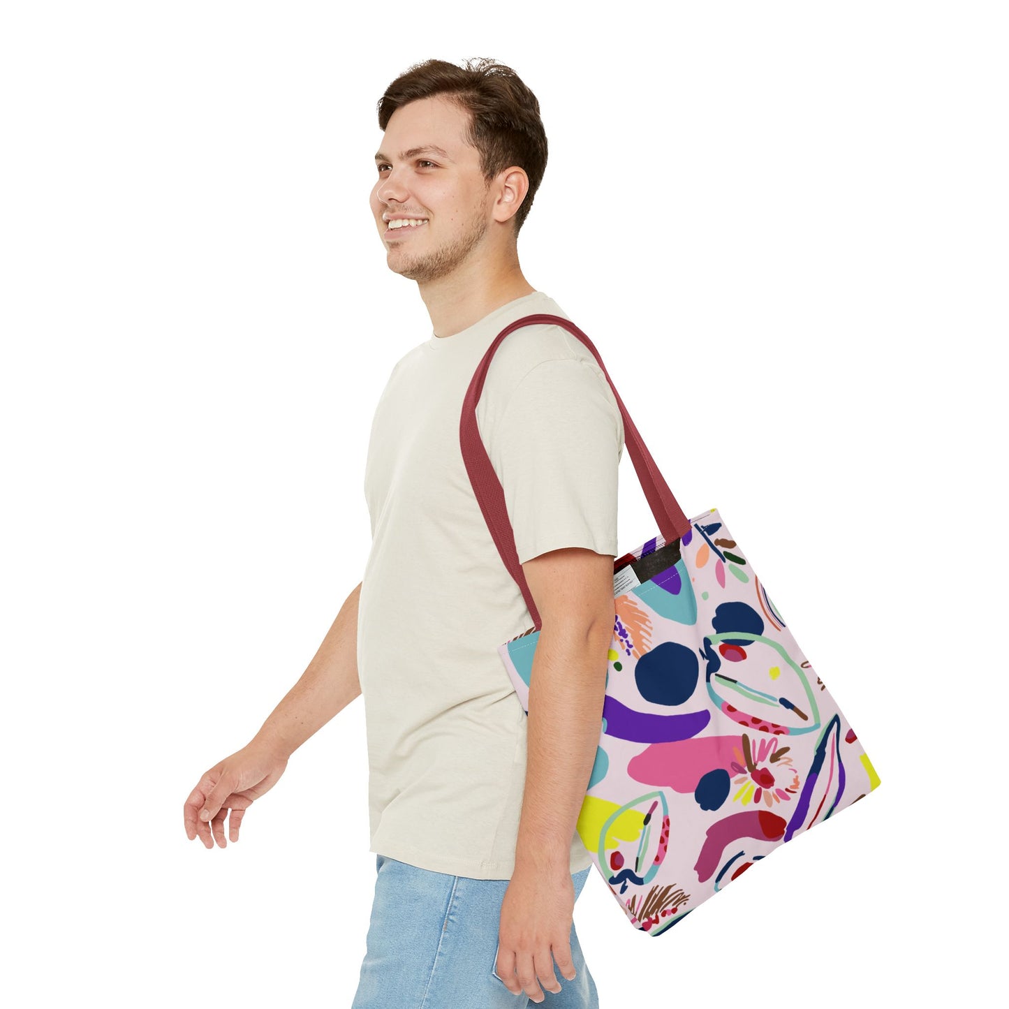 Colorful Circles Canvas Tote Bag - Heavy Duty Fine Art Shoulder Bag
