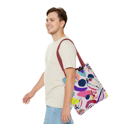 Colorful Circles Canvas Tote Bag - Heavy Duty Fine Art Shoulder Bag