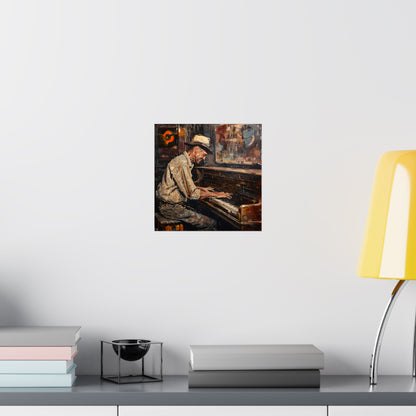 Matte Vertical Posters - Honky Tonk Piano Player