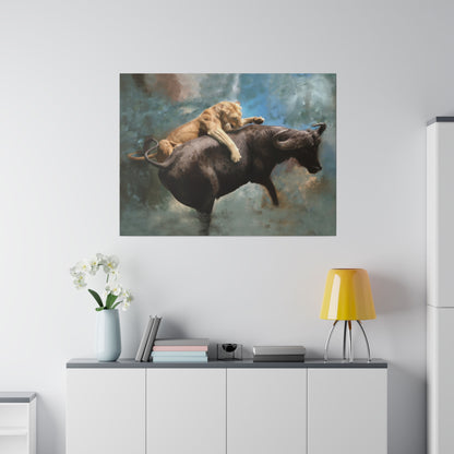 Wildlife Print - Die Jagd, matte Leinwand, gestreckt