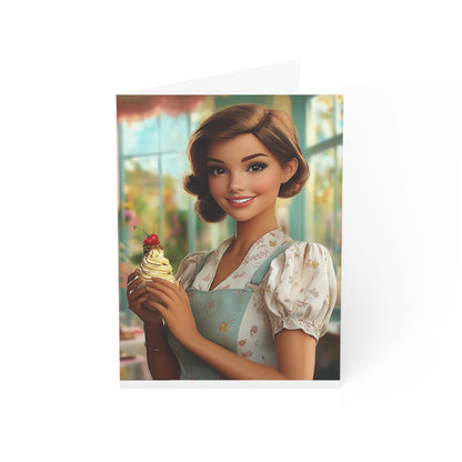 Ice Cream Parlor Gal - Greeting Cards (1, 10, 30, and 50pcs)