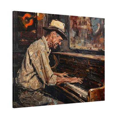 Matte Canvas, Stretched, 0.75" - Honky Tonk Piano Player