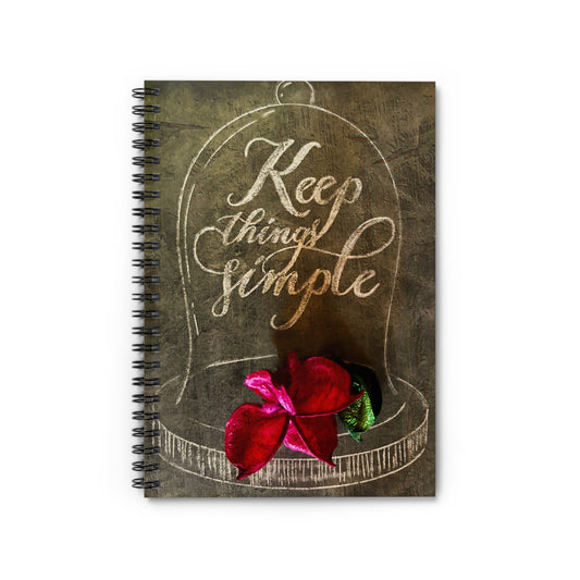 Keep Things Simple Spiral Notebook — Floral Bell Jar Ruled Journal