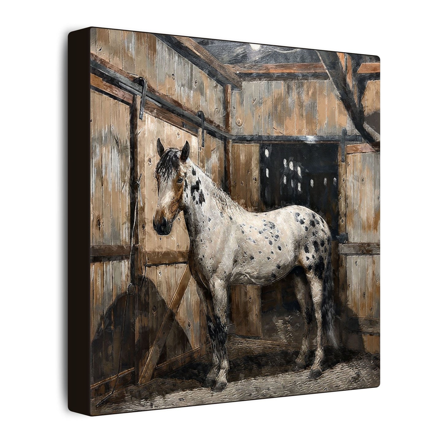 Appaloosa Horse Canvas Art - Rustic Stable Wall Décor (Matte Stretched Canvas Print)