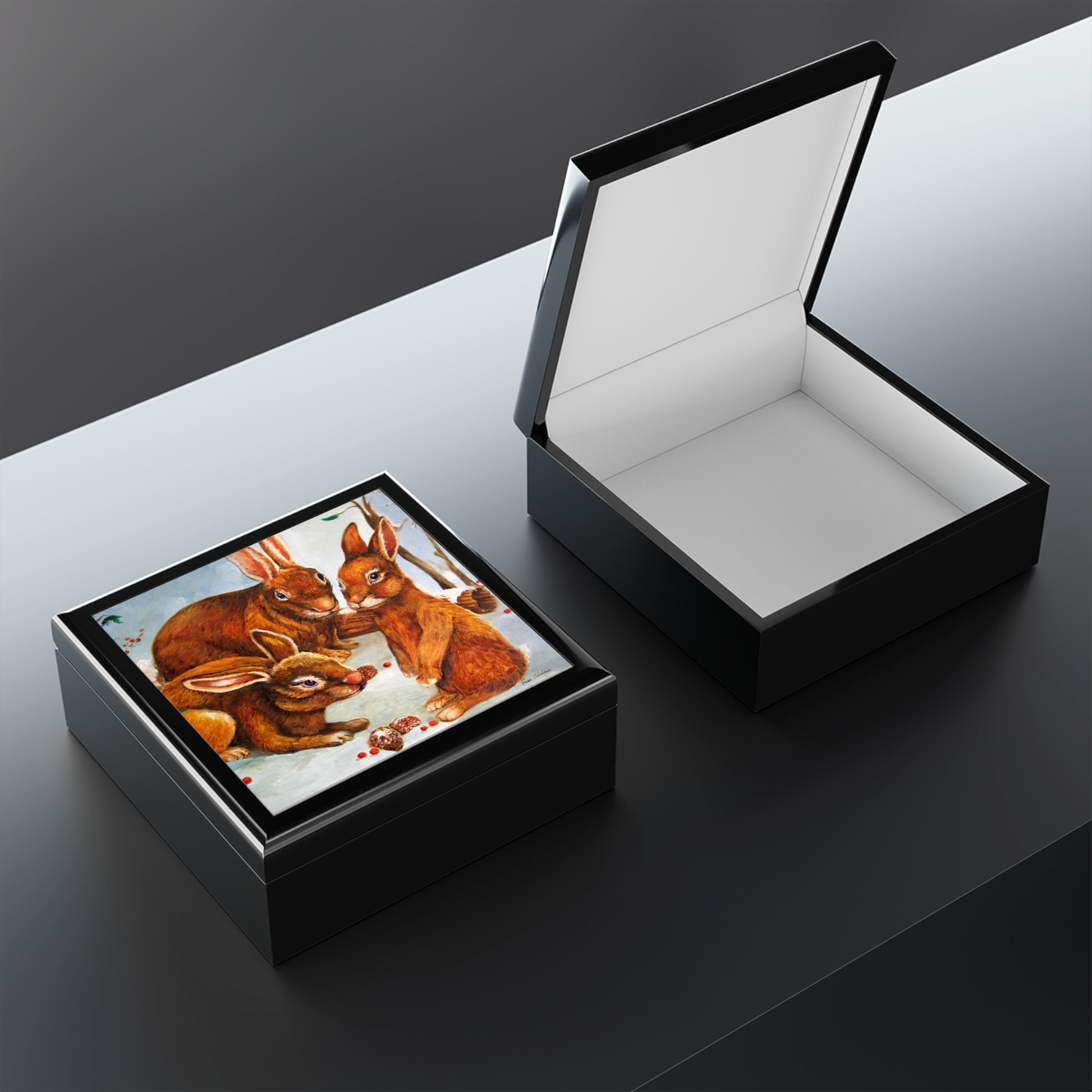 French Bulldog Rabbit Keychain With Orange Box Luxury Designer