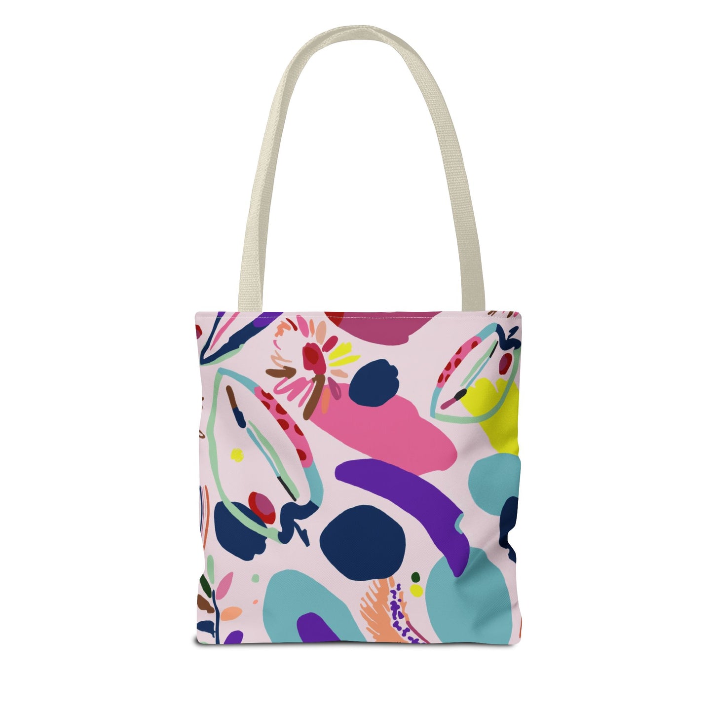 Colorful Circles Canvas Tote Bag - Heavy Duty Fine Art Shoulder Bag
