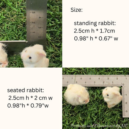 Miniature Needle Felted 1/12 Scale Rabbit size