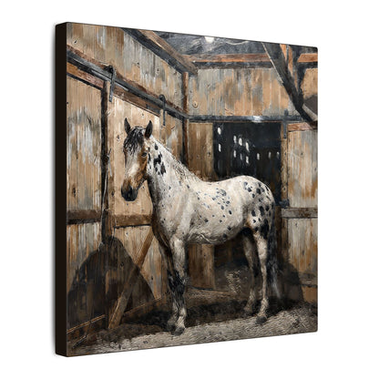 Appaloosa Horse Canvas Art - Rustic Stable Wall Décor (Matte Stretched Canvas Print)