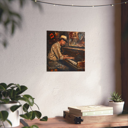 Matte Vertical Posters - Honky Tonk Piano Player