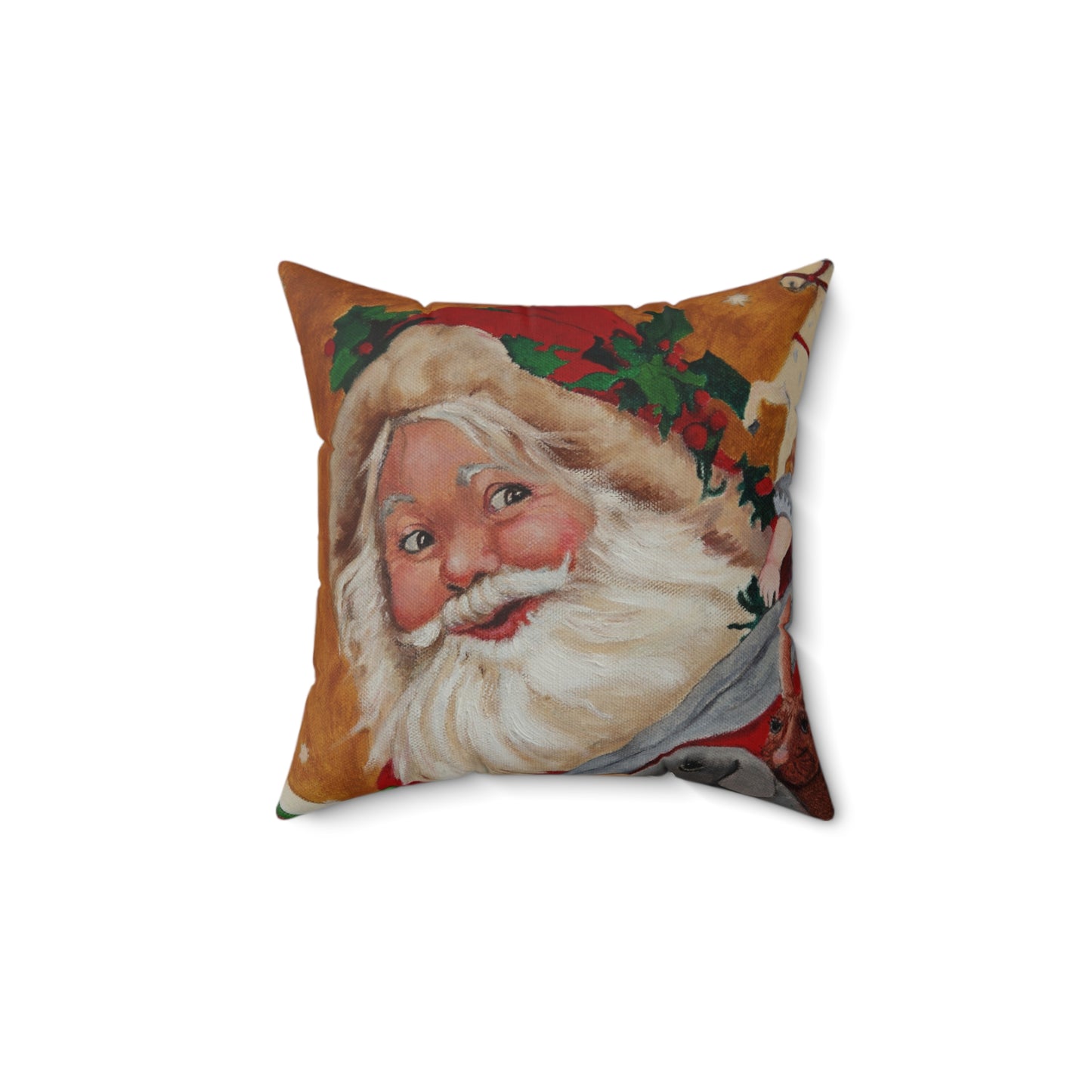 Jolly Santa - Spun Polyester Square Pillow