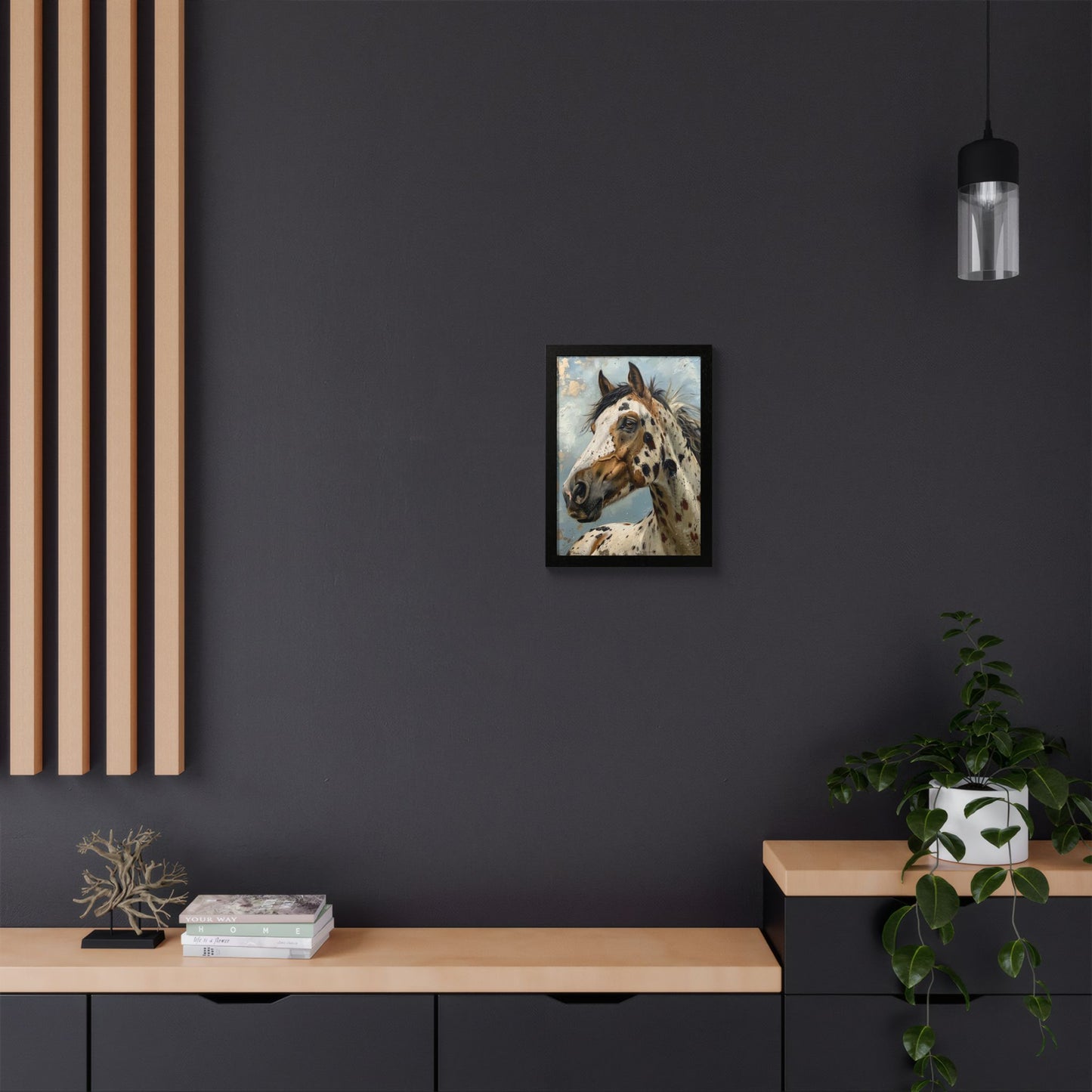 Appaloosa Horse Framed Poster - Rustic Equestrian Wall Art