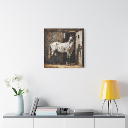 Appaloosa Horse Canvas Wall Art — Rustic Equestrian Stretched Matte Print
