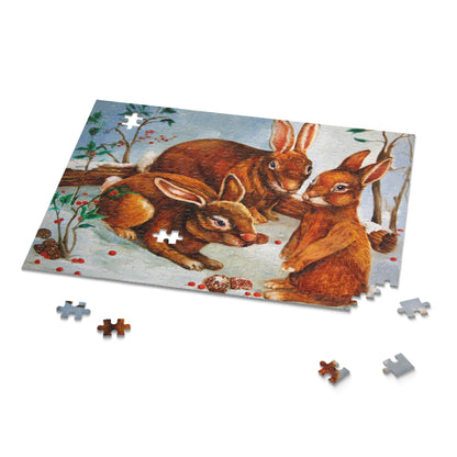 Photo Puzzle (120, 252, 500-Piece) - Rabbits in Snow