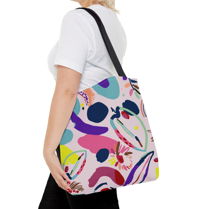 Colorful Circles Canvas Tote Bag - Heavy Duty Fine Art Shoulder Bag