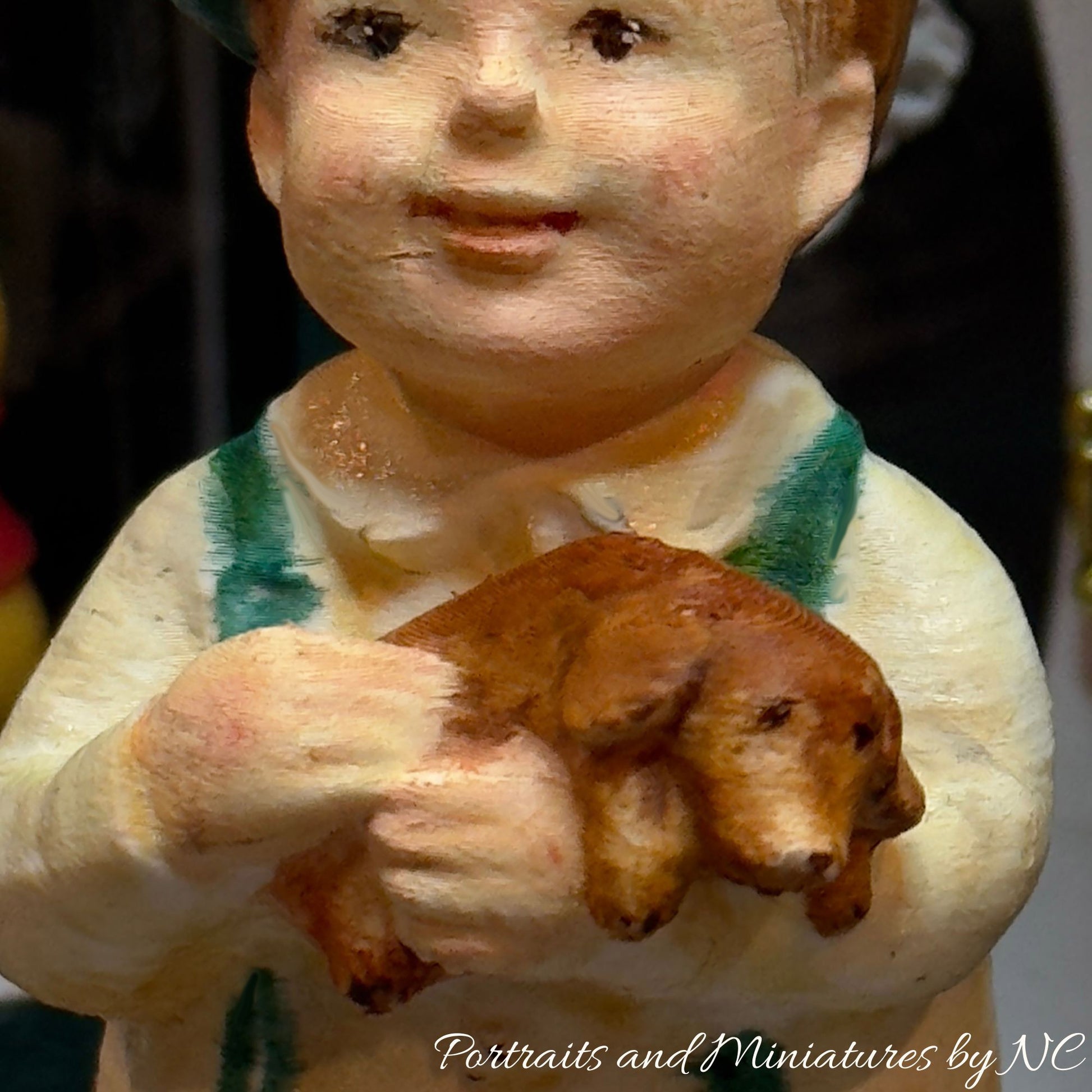 Miniature Dollhouse/Diorama Figurines - Boy with Dog