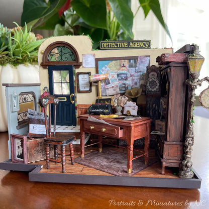 Detective Agency Miniature 1:24 Scale Handmade Diorama