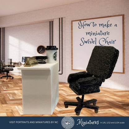 Swivel Office Chair Dollhouse Miniature  - Free Printable PDF