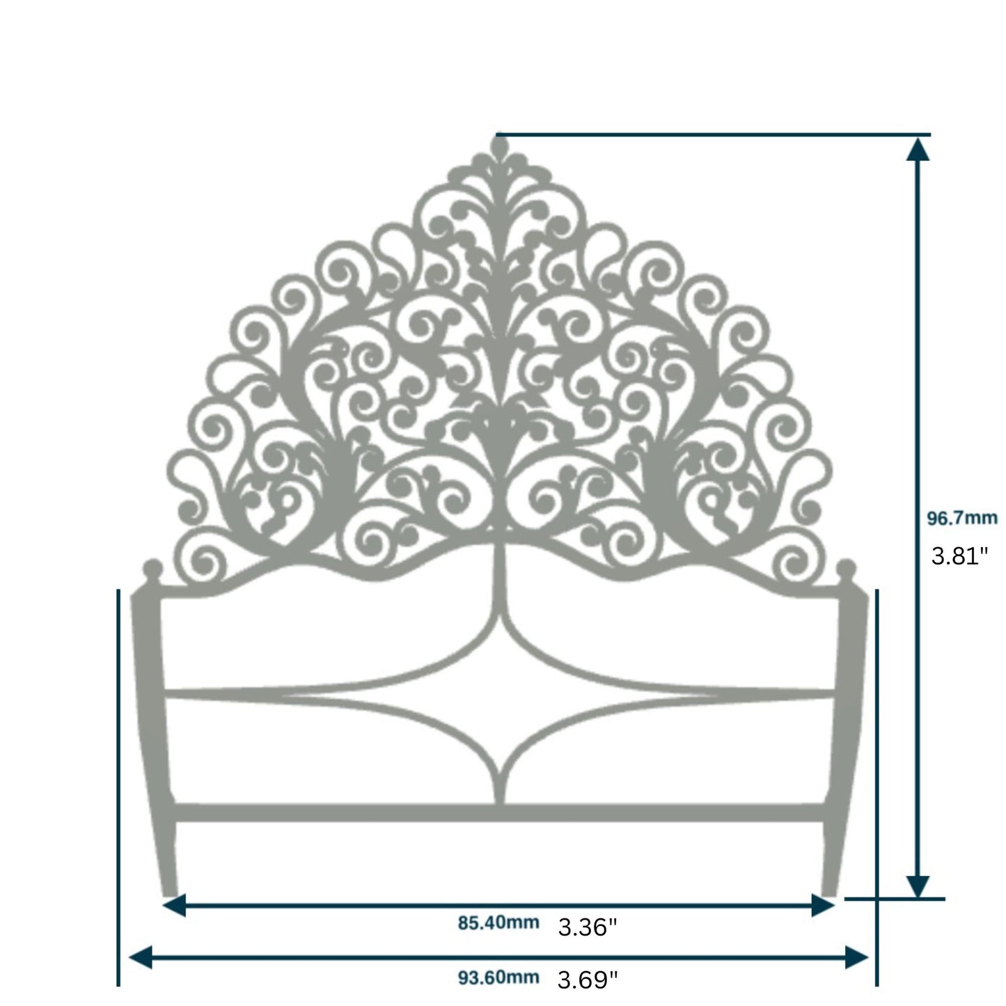 Ornate Bed Frame Dollhouse Furniture Kit with End Tables - Dollhouse Furniture
