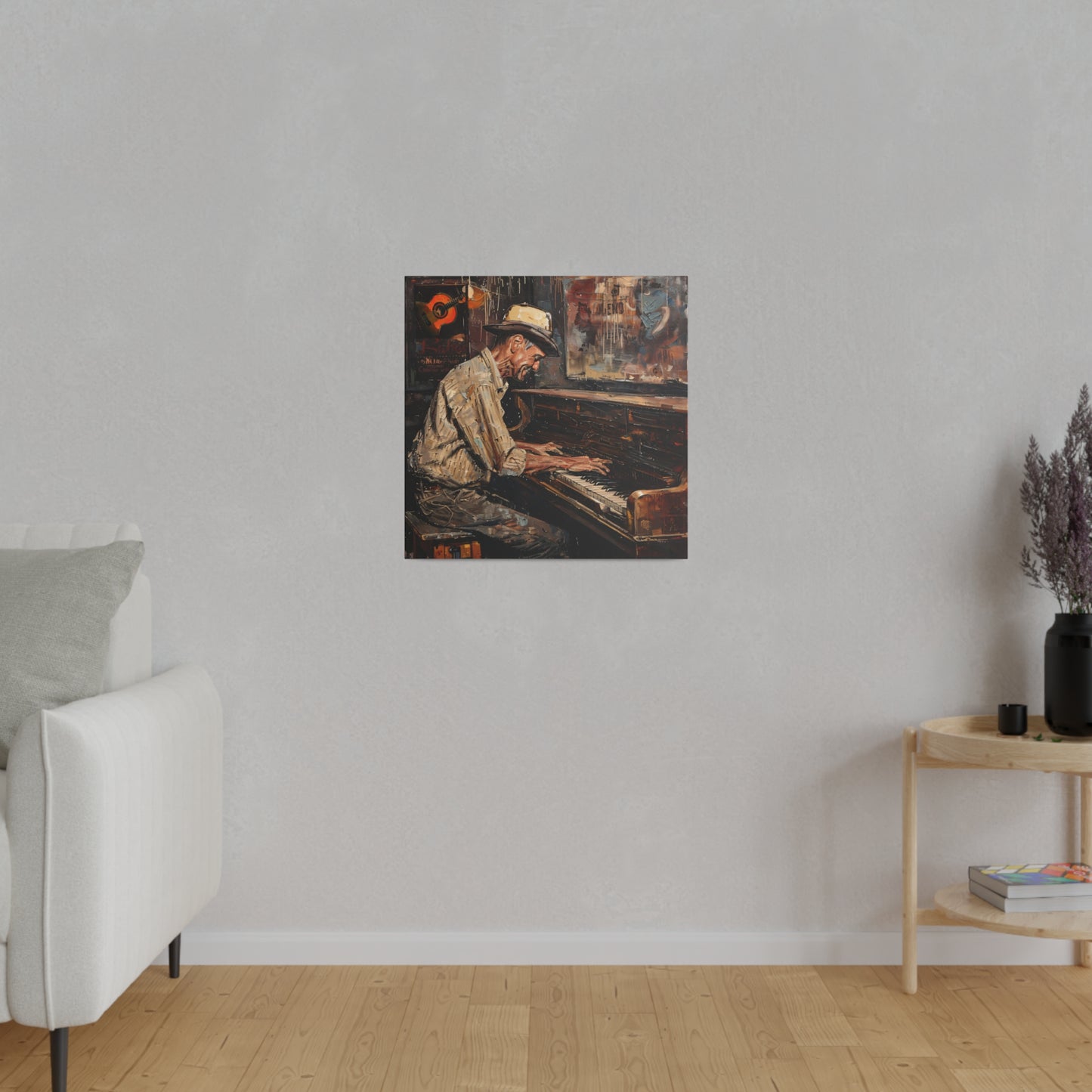 Matte Canvas, Stretched, 0.75" - Honky Tonk Piano Player