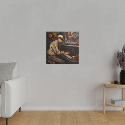 Matte Canvas, Stretched, 0.75" - Honky Tonk Piano Player