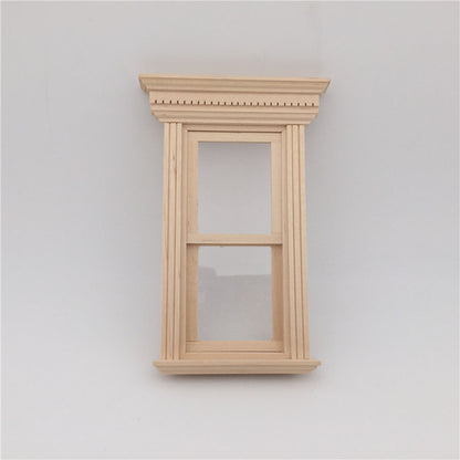 Flat Top Two Lattice Sliding Window - 1/12 Scale Dollhouse Accessories  assembled