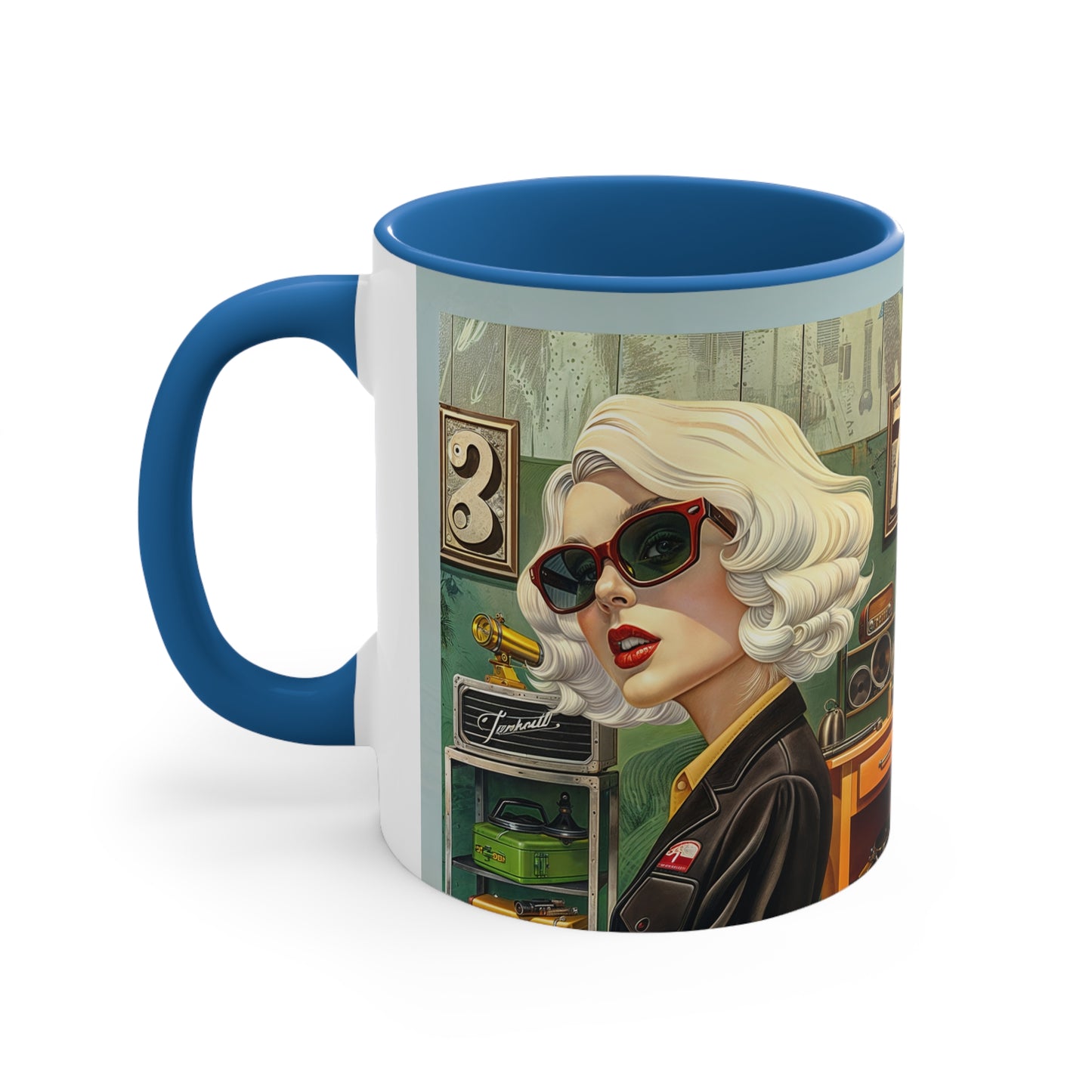 Accent Coffee Mug, 11oz - Tool Time Blonde-blue side