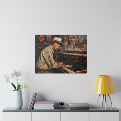 Matte Canvas, Stretched, 0.75" - Honky Tonk Piano Player