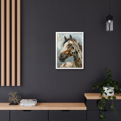 Appaloosa Horse Framed Poster - Rustic Equestrian Wall Art