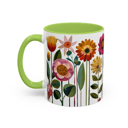 Floral Accent Coffee Mug - Vibrant Flower Design, Perfect for Home or Office, Great Gift for Garden Lovers, Spring Decor, Unique Floral Mug